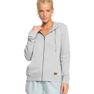 Roxy Light Gray Zip-Up Hoodie